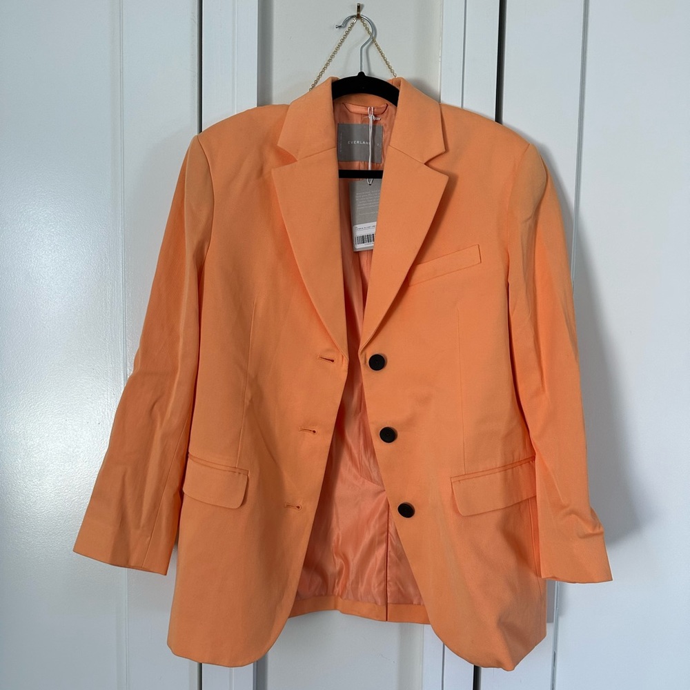Everlane The 80s Blazer Jacket in Orange/Tangerine Organic Cotton Size 2